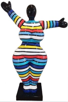 Moderne gestreifte Nana-Art klein verkleinert 85cm für draußen aus Polyresin