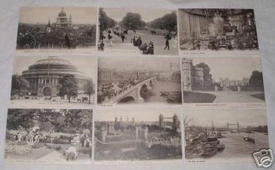 03313/9 Ak London Zoo, Tower, Hyde Park usw. um 1910