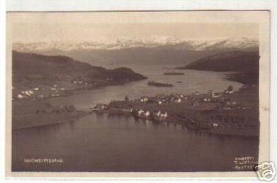 04933 Foto Ak Nordheimsund Norwegen Totalansicht 1925