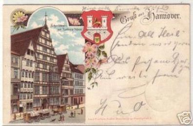 09856 Ak Lithographie Gruss aus Hannover 1899