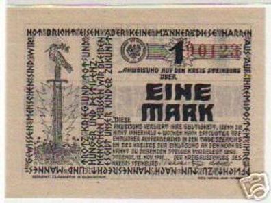 1 Mark Banknote Notgeld Kreis Steinburg 1918