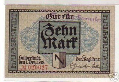 10 Mark Banknote Notgeld Stadt Halberstadt 1918