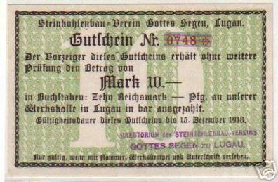 10 Mark Banknote Notgeld Steinkohlenbau Verein Lugau