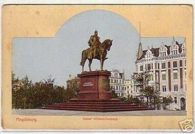 10994 Ak Magdeburg Kaiser Wilhelm Denkmal um 1910