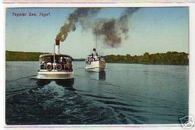 11309 Ak Tegeler See mit 2 Dampfern 1912