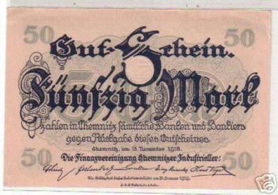 50 Mark Banknote Notgeld Chemnitzer Industrieller 1918