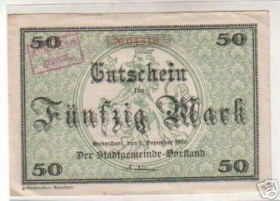 50 Mark Banknote Notgeld Stadt Rudolstadt 1918