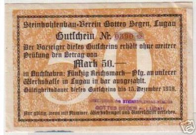 50 Mark Banknote Notgeld Steinkohlenbau Verein Lugau