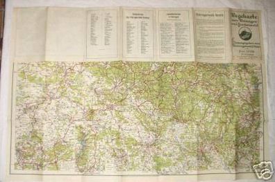 Wegekarte vom Thüringer- und Frankenwald 1938