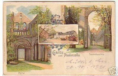 10799 Ak Lithographie Gruss aus Paulinzella 1921