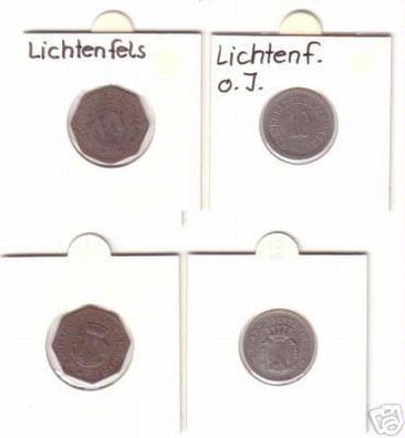 2 x 10 Pfennig Münzen Notgeld Stadt Lichtenfels um 1918
