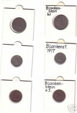 3 x Münzen Notgeld Gemeinde Blankenstein um 1917
