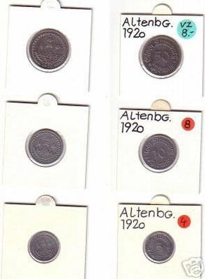 3 x Münzen Notgeld Stadt Altenburg 1920