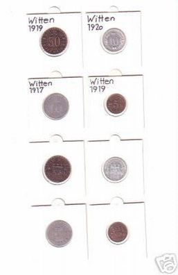 4 Münzen Notgeld Stadt Witten 1917 - 1920