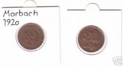 50 Pfennig Münze Notgeld Amtskörperschaft Marbach 1920
