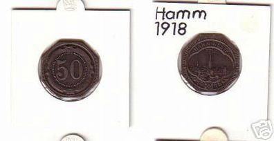 50 Pfennig Münze Notgeld Stadt Hamm in Westf. 1918
