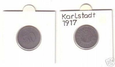 50 Pfennig Münze Notgeld Stadtgemeinde Karlstadt 1917