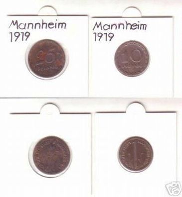 10 & 25 Pfennig Münze Notgeld Stadt Mannheim 1919
