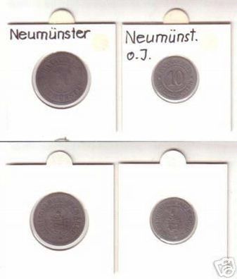 10 & 50 Pfennig Münzen Notgeld Bankverein Neumünster