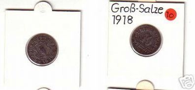 10 Pfennig Münze Notgeld Stadt Gross Salze 1918