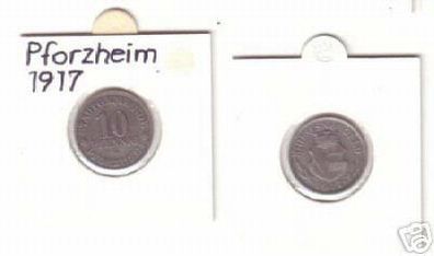 10 Pfennig Münze Notgeld Stadtgemeinde Pforzheim 1917