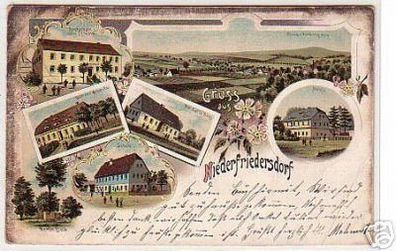 10582 Ak Lithographie Gruss aus Niederfriedersdorf 1899