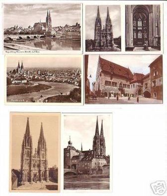 08761/6 Ak Regensburg Rathaus, Dom usw. um 1930