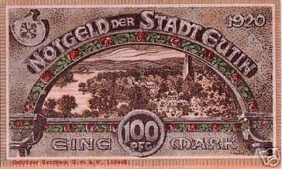 1 Mark Banknote Notgeld Stadt Eutin 1920