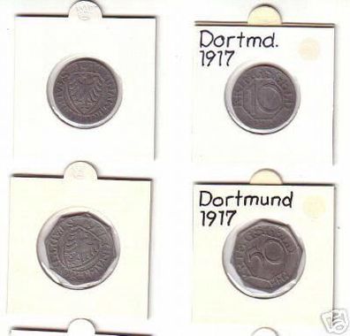 10 & 50 Pfennig Münzen Notgeld Stadt Dortmund 1917