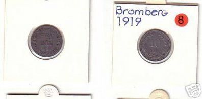 10 Pfennig Münze Kriegsgeld der Stadt Bromberg 1919