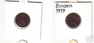 10 Pfennig Münze Notgeld Stadt Bingen am Rhein 1919
