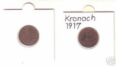 10 Pfennig Münze Notgeld Stadt Kronach 1917
