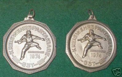 2 DDR Medaillen Kreiswehrspartakiade der GST 1974