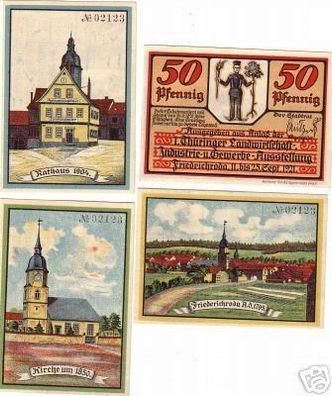 4 Banknoten Notgeld Ausstellung Friedrichroda 1921