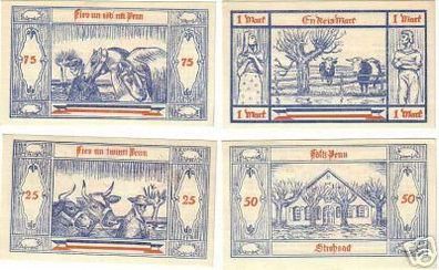 4 Banknoten Notgeld Gemeinde Groß Nordende 1921