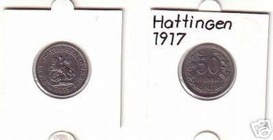 50 Pfennig Münze Notgeld Stadt Hattingen Ruhr 1917