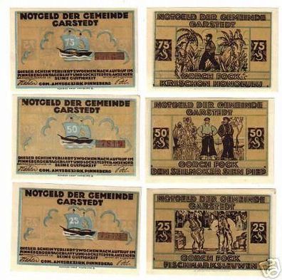 6 Banknoten Notgeld Gemeinde Garstedt um 1921