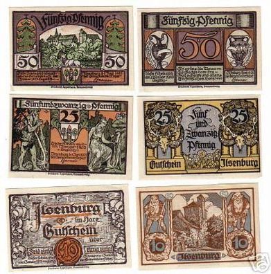 6 Banknoten Notgeld Gemeinde Ilsenburg 1921