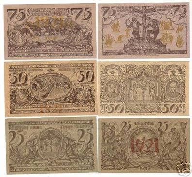 6 Banknoten Notgeld Gemeinde Oberammergau 1921