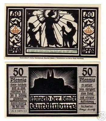 6 Banknoten Notgeld Stadt Quedlinburg 1921