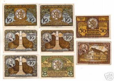 8 Banknoten Notgeld Stadt Fallersleben 1921