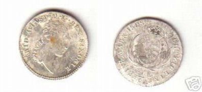 alte Silber Münze 1/6 Taler Sachsen 1808 S.G.H.