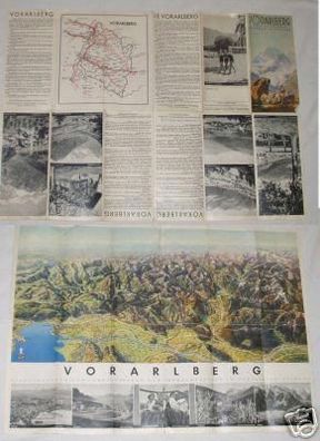 Reiseprospekt "Vorarlberg" mit Reliefkarte, 1938