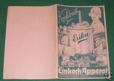 Werbung: Kochbuch zum "Erika" Einkoch-Apparat um 1930
