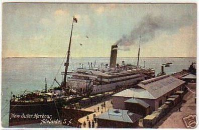 09328 Ak Adelaide Australien neuer Hafen um 1910
