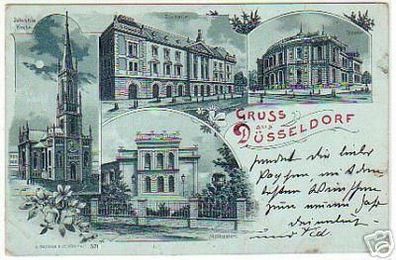 09736 Mondscheinkarte Gruss aus Düsseldorf 1899
