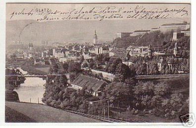 09952 Ak Glatz in Schlesien Totalansicht 1908
