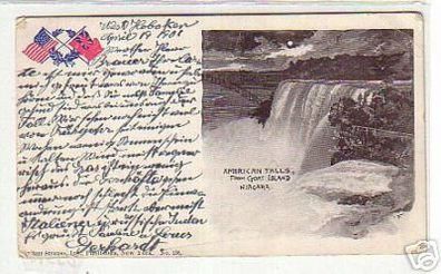 09378 Ak American Falls from Goat Island Niagara 1901