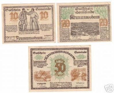 3 Banknoten Notgeld der Gemeinde Krummnussbaum 1920