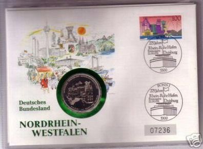 schöner Numisbrief Bundesland Nordrhein Westfalen 1991
